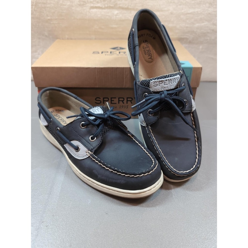 Sperry Top-Sider Bluefish Herring Navy Leather Boat Shoes STS99429 Womens 8.5 M - Picture 7 of 9